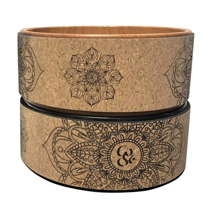 Natural Cork Yoga Wheel Fitness Wheel Hollow Improving Backbends Stretch Pilates Circle Yoga Accessories