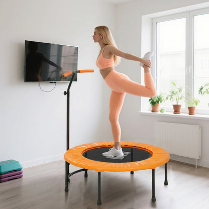 40" Trampoline Rebounder, Rebounder Trampoline, with Adjustable Handle, Orange