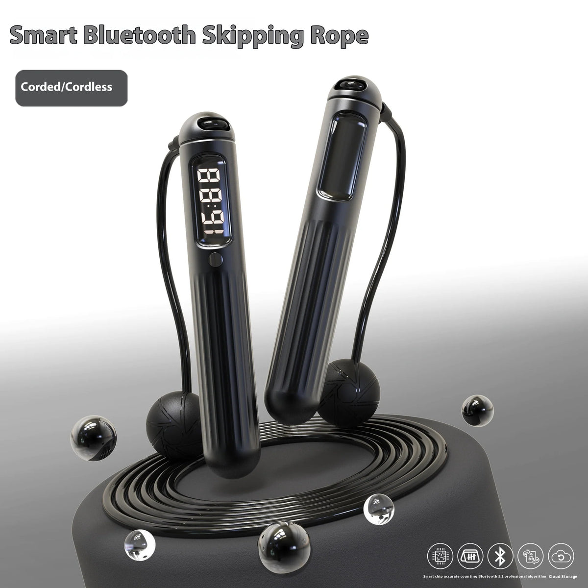 Smart Bluetooth Skipping Rope with Counterfitness Weight Bearing Ball