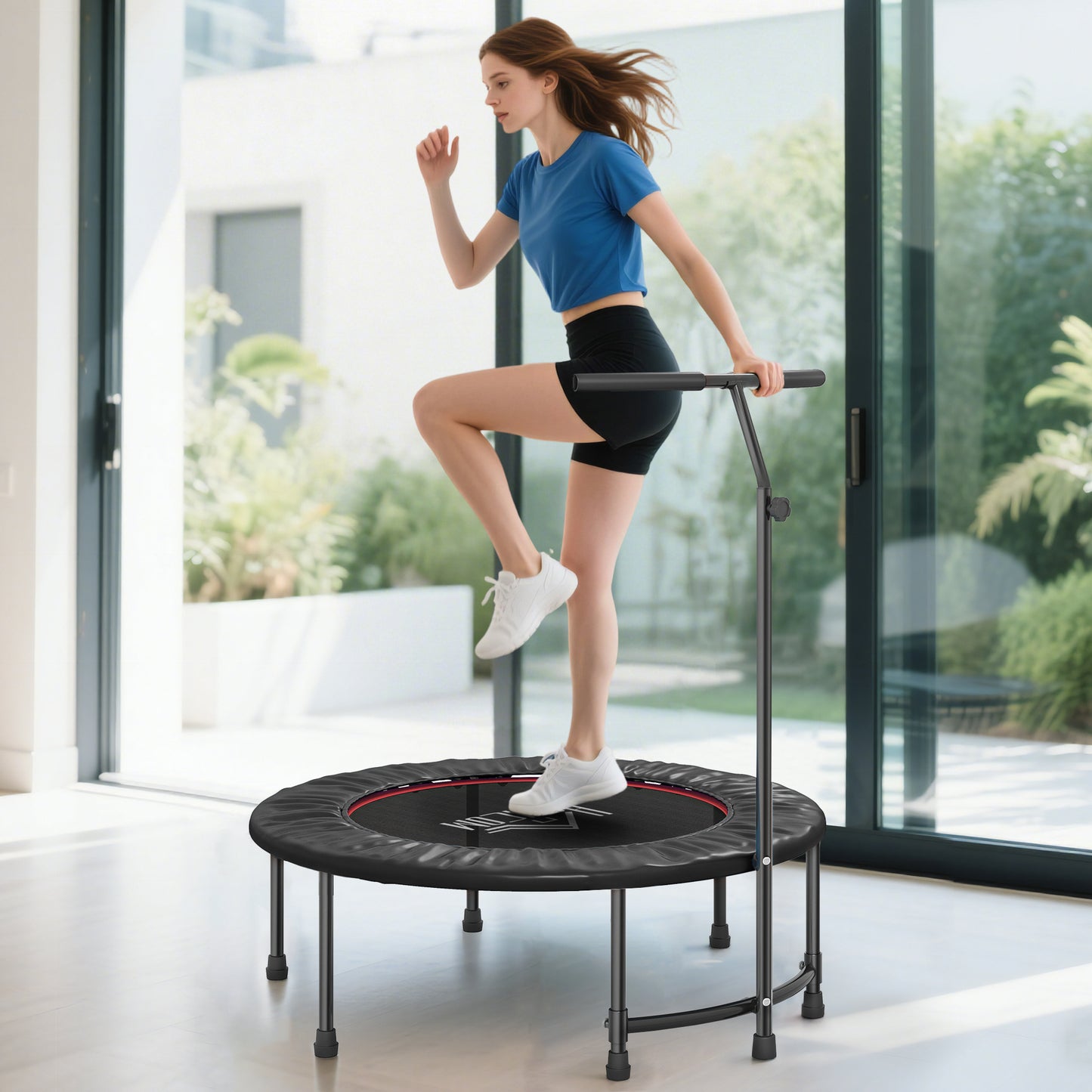 40" Trampoline Rebounder, Rebounder Trampoline, with Adjustable Handle, Orange