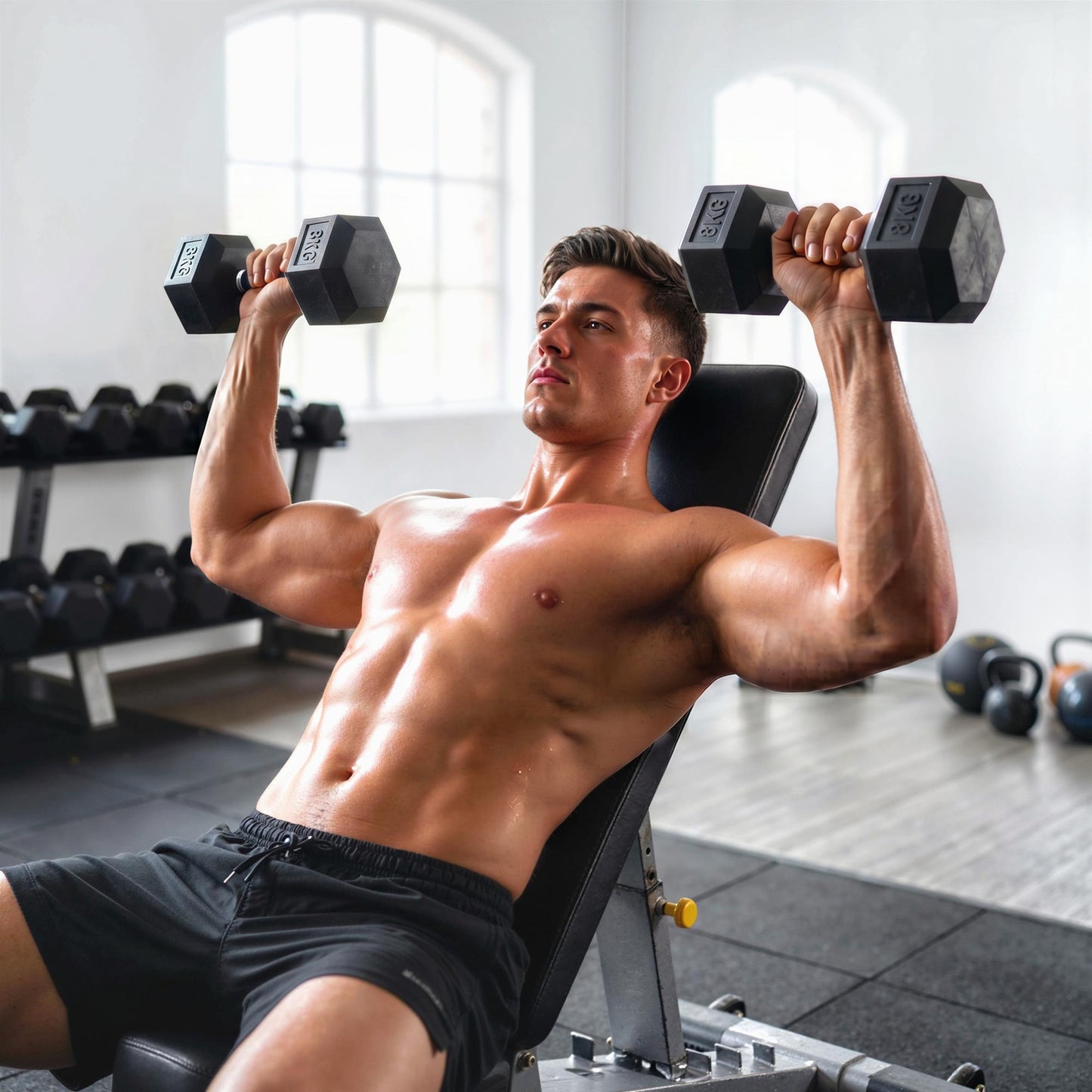 Rubber Dumbbell Sports Hex Weights Sets Home Gym Fitness Workout Exercise