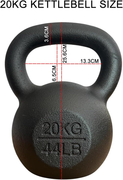 Cast Iron Kettlebell, 4Kg - 40Kg, Home Gym Training Equipment