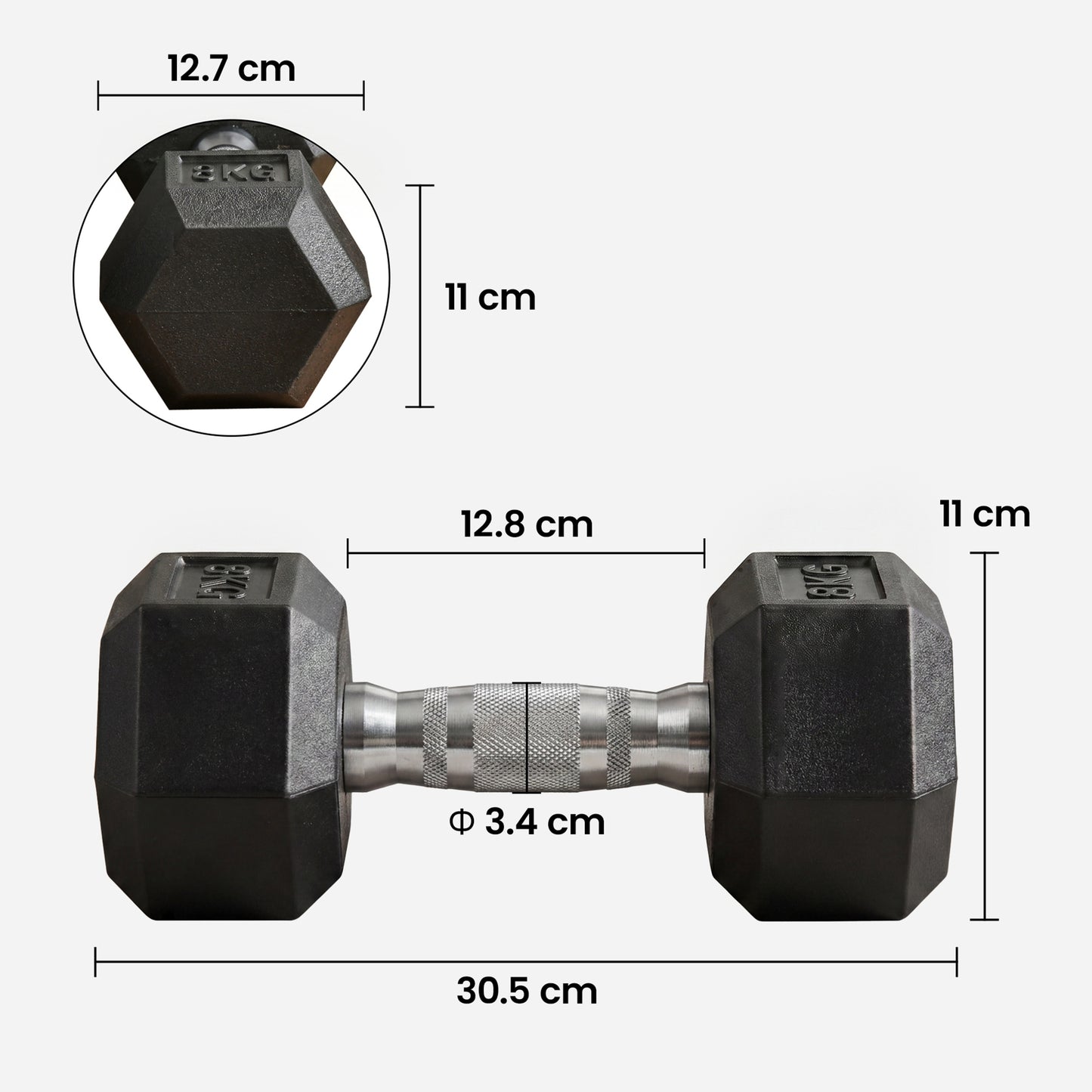 Rubber Dumbbell Sports Hex Weights Sets Home Gym Fitness Workout Exercise