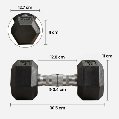 Rubber Dumbbell Sports Hex Weights Sets Home Gym Fitness Workout Exercise