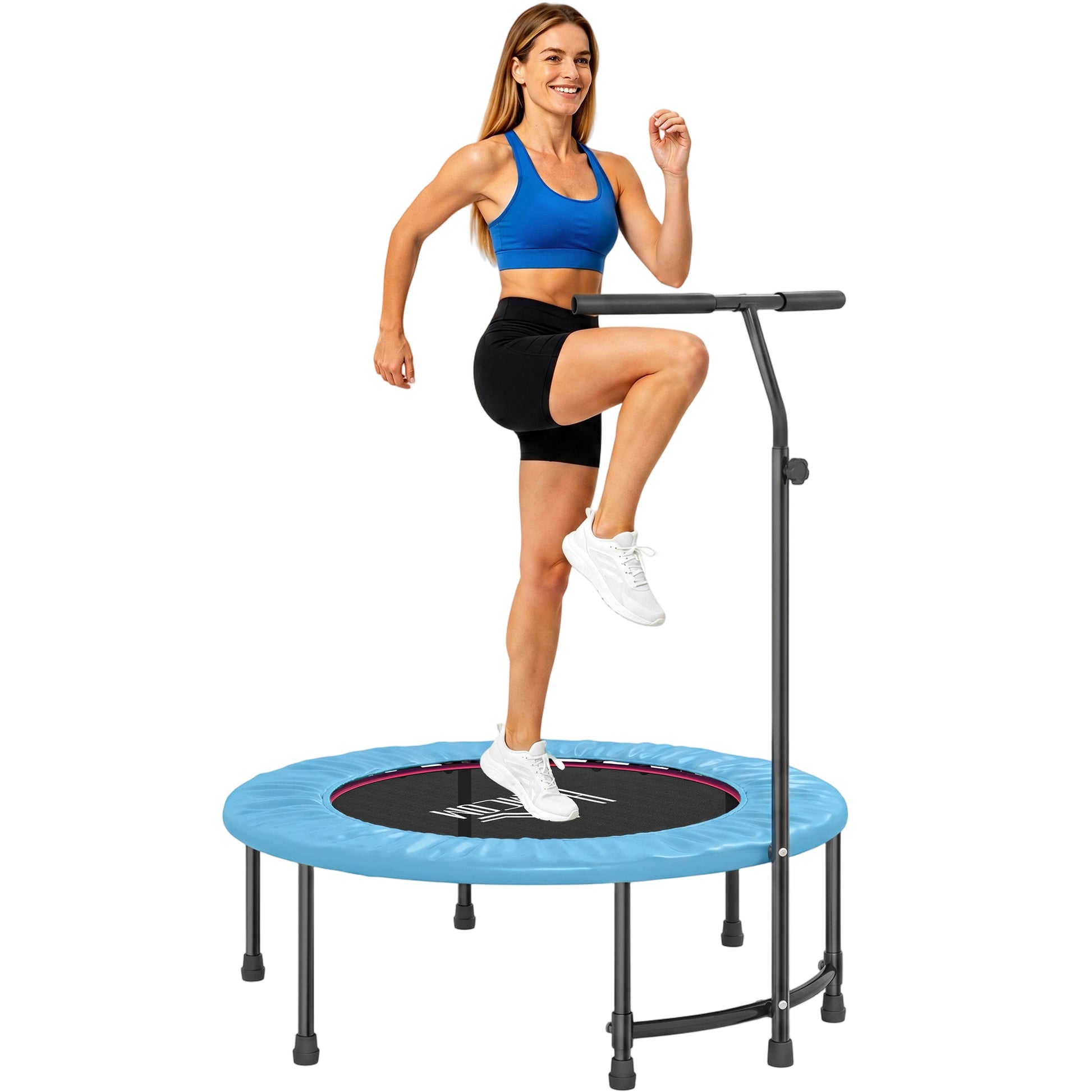40" Trampoline Rebounder, Rebounder Trampoline, with Adjustable Handle, Orange