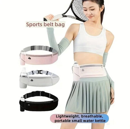 Grijze Sport Heuptas Unisex Running Belt Hardloop Heuptas Met Verstelbare Tailleband Ritsvak Reflecterende Details En Waterfles Houder Geschikt Voor Telefoon Sleutels Pasjes En 500 Ml Fles Voor Hardlopen Fitness Wandelen