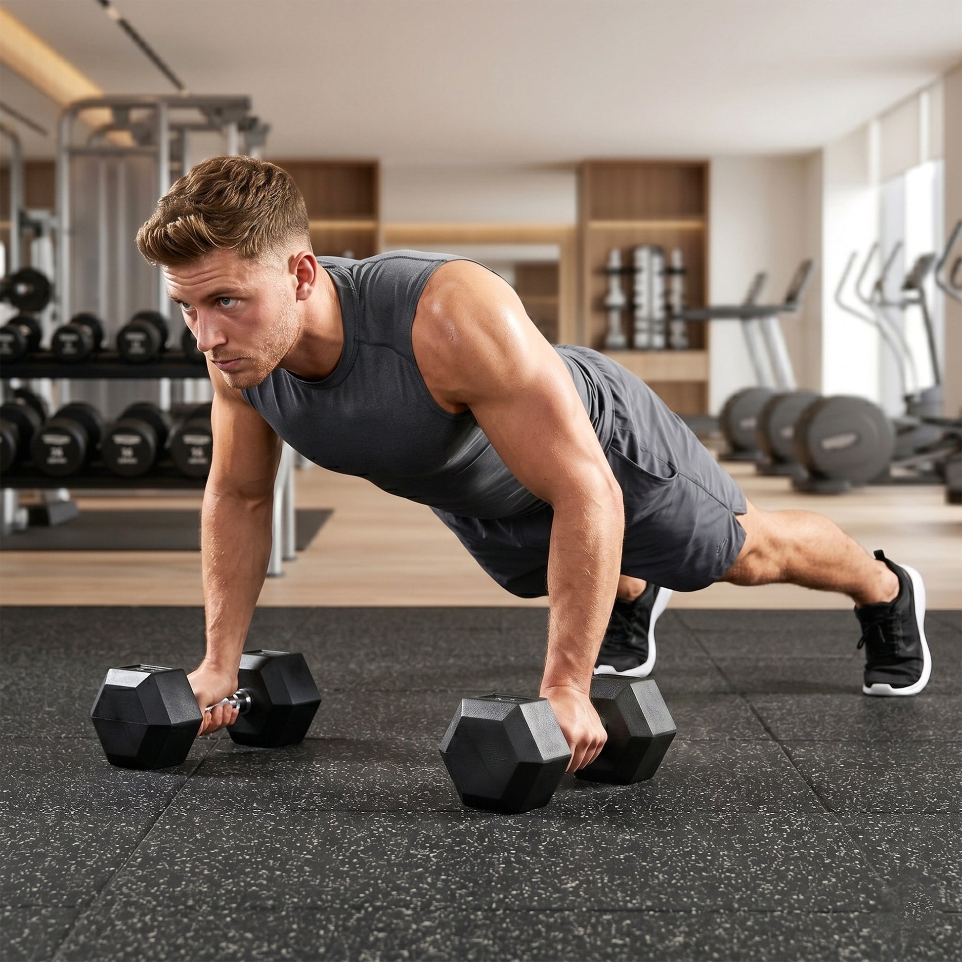 Rubber Dumbbell Sports Hex Weights Sets Home Gym Fitness Workout Exercise