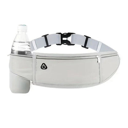Grijze Sport Heuptas Unisex Running Belt Hardloop Heuptas Met Verstelbare Tailleband Ritsvak Reflecterende Details En Waterfles Houder Geschikt Voor Telefoon Sleutels Pasjes En 500 Ml Fles Voor Hardlopen Fitness Wandelen
