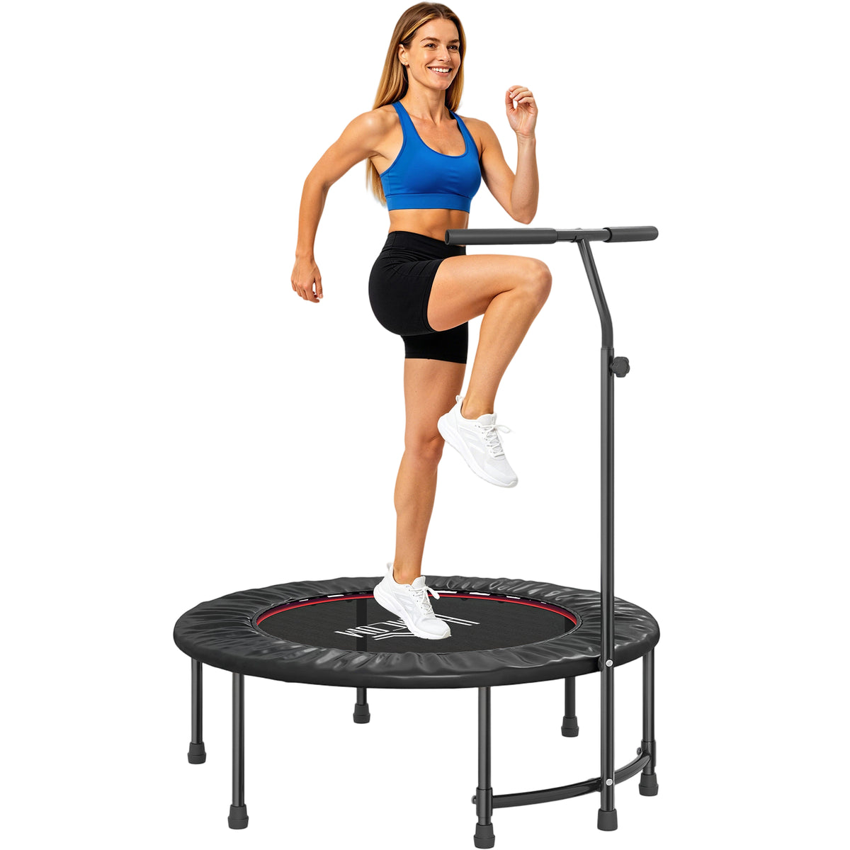40" Trampoline Rebounder, Rebounder Trampoline, with Adjustable Handle, Orange
