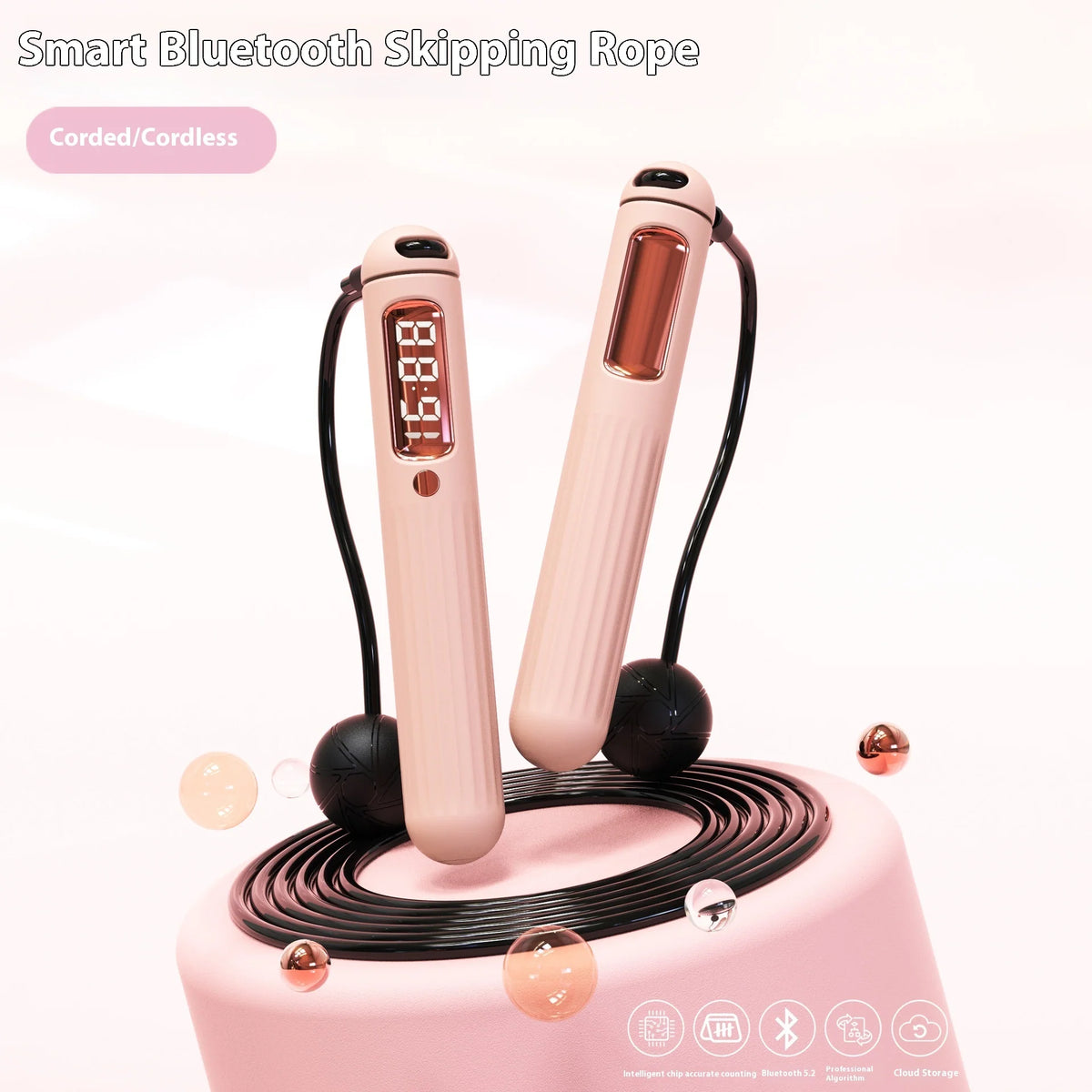 Smart Bluetooth Skipping Rope with Counterfitness Weight Bearing Ball