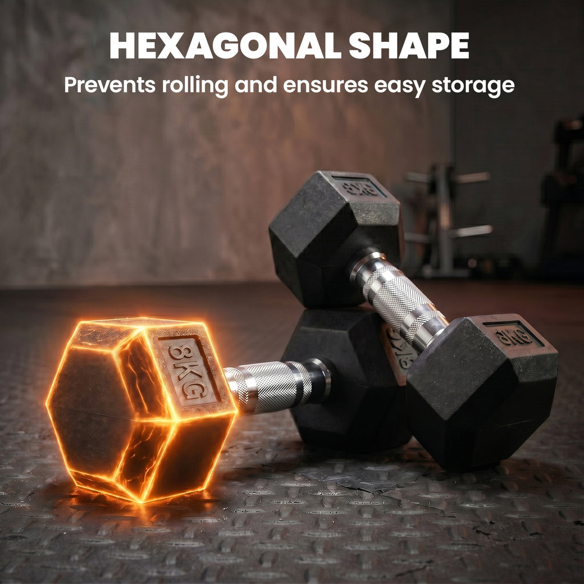 Rubber Dumbbell Sports Hex Weights Sets Home Gym Fitness Workout Exercise